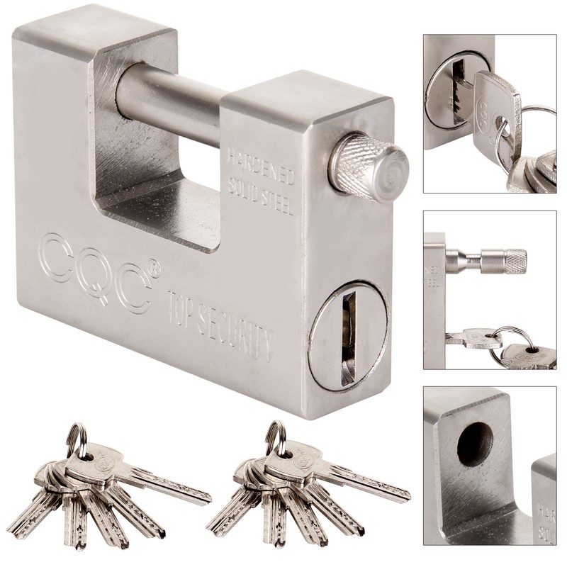 94MM HEAVY DUTY ARMOURED PADLOCK 10 KEYS SECURITY LOCK CONTAINER