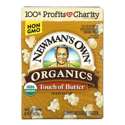 Newman's Own Organics, Organic Microwave Popcorn, Light Butter, 3 Bags, 2.8 oz