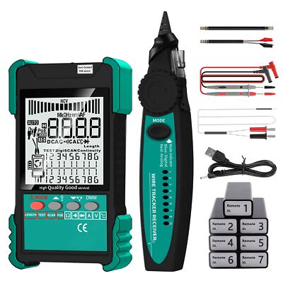 Et618 7 Id Mapping Network Cable Tester With Multifunctional Multimeter 2in1 Mul