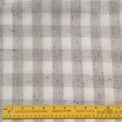 White Silver Fabric Check Print 5 YDS 55