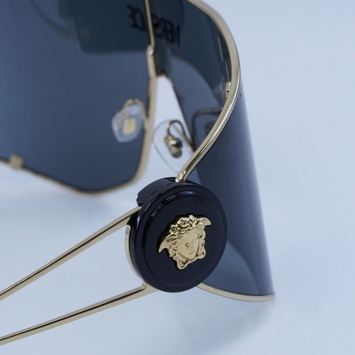 Pre-owned Versace Ve2268 100287 Gold/dark Grey 42-142-115 Sunglasses In Gray