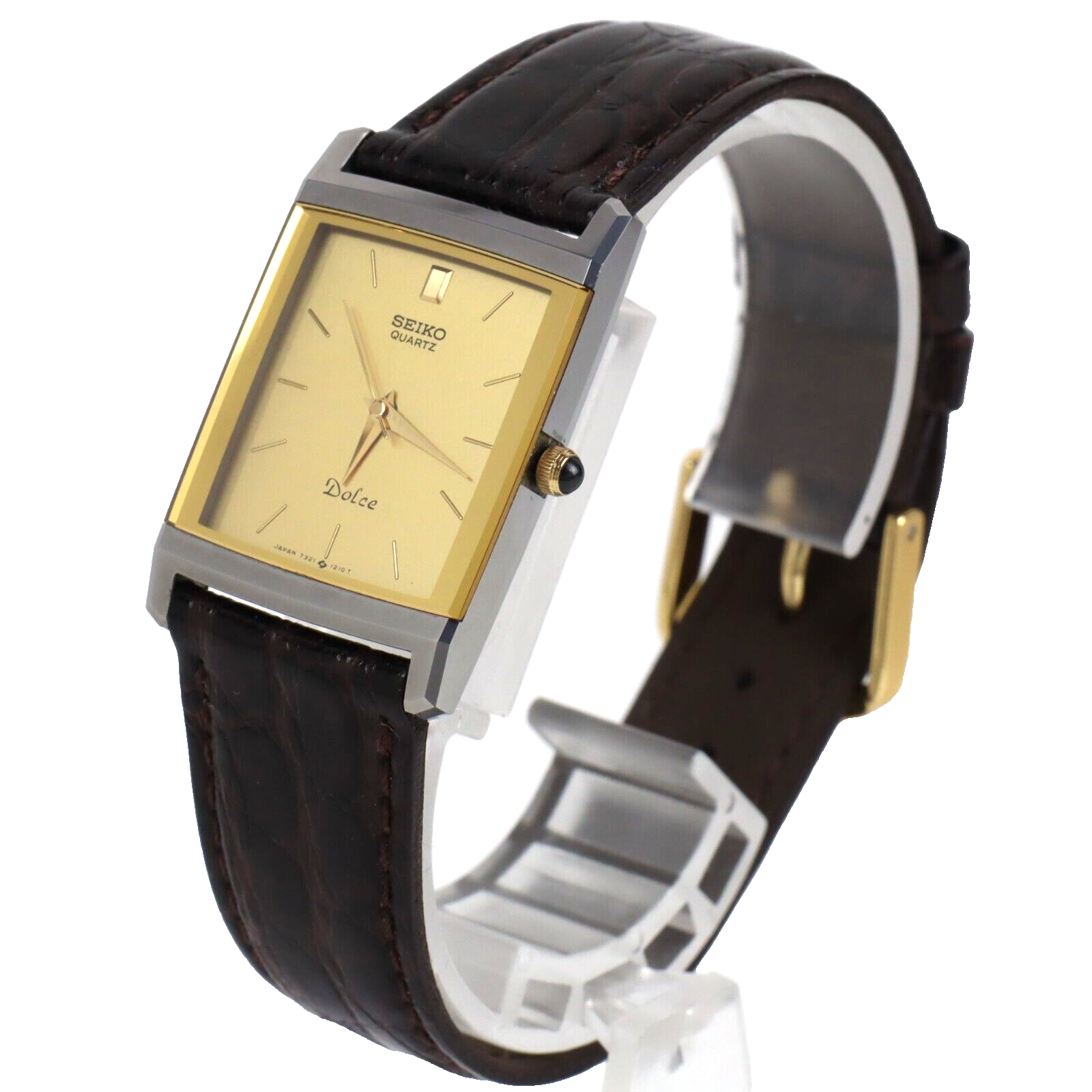 時計 SEIKO DOLCE 5E32-6E10 QUARTZ ROMAN DIAL SEIKO Dolce Rectangle Men's Watch Quartz Tungsten Gold New