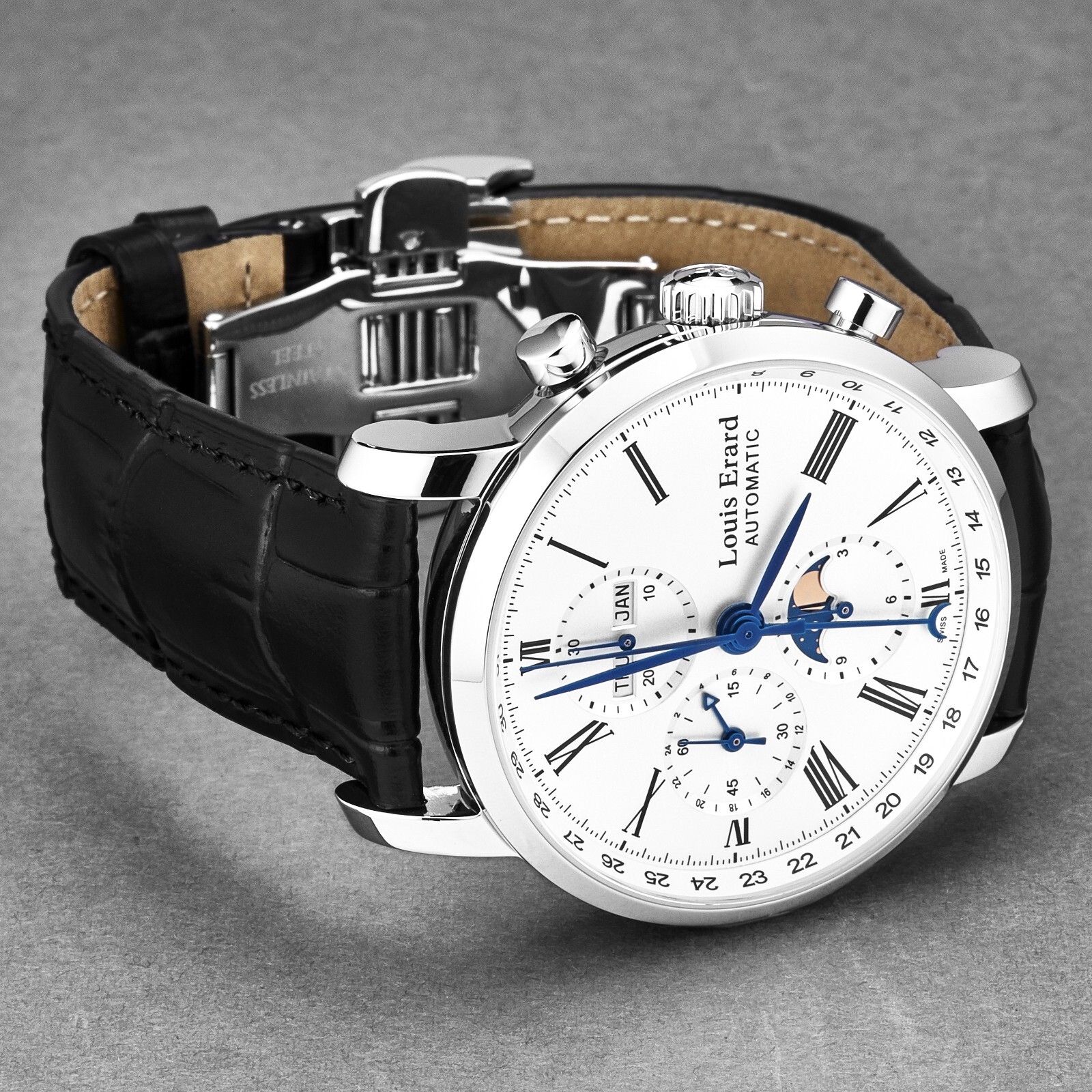 Pre-owned Louis Erard Men's 'excellence' Chronograph Silver Dial Automatic 80231aa01.bdc51