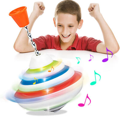 Push Down Spinning Top Toy With LED And Music Flashing Music Gyro For Kids