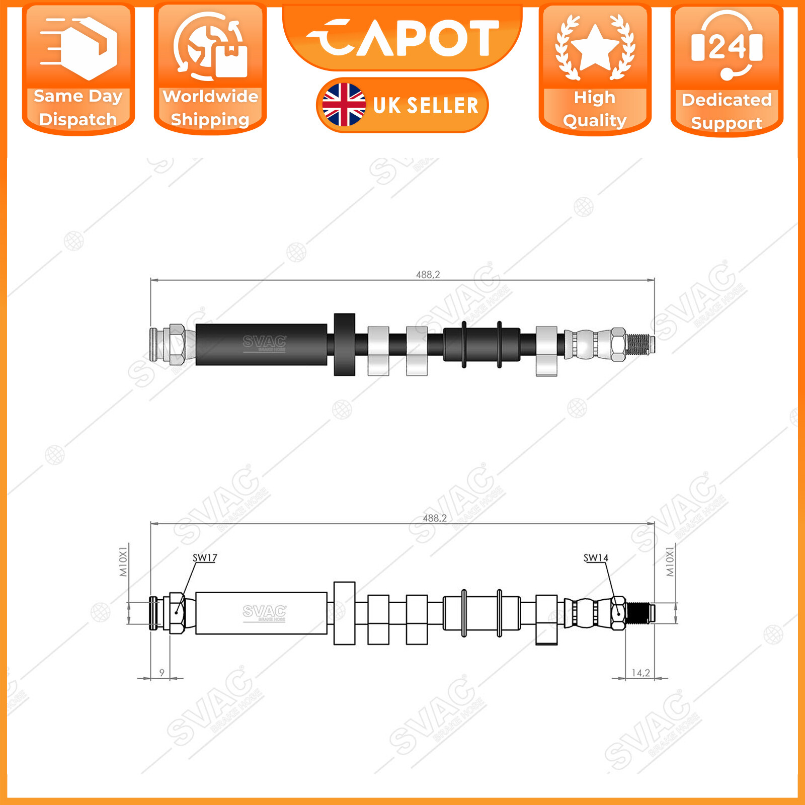 For Fiat Ducato 230 230L 290 2X Front Brake Hoses Pipe Lines 1311401080 71736975