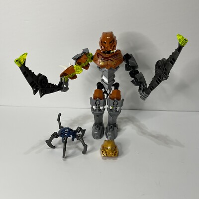 lego bionicle pohatu master of stone 70785 complete w manual gold mask spider 404274055424