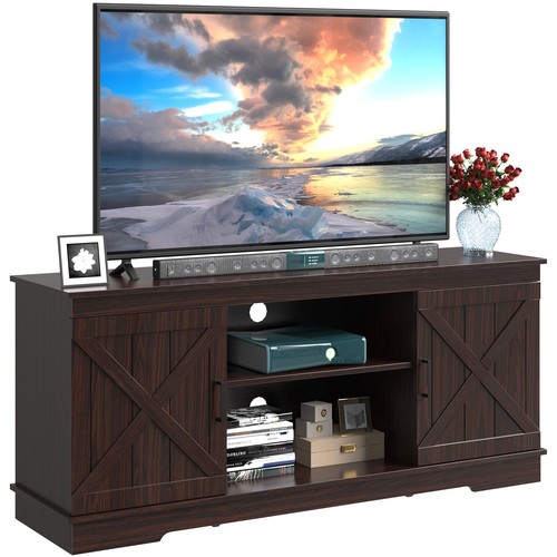 Farmhouse TV Stand Cabinet for TVs Up to 65 inch TV Media Console with Barn Door