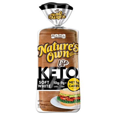 Own Life Keto Soft White Bread, Net 1 Carb Sliced White Keto Bread