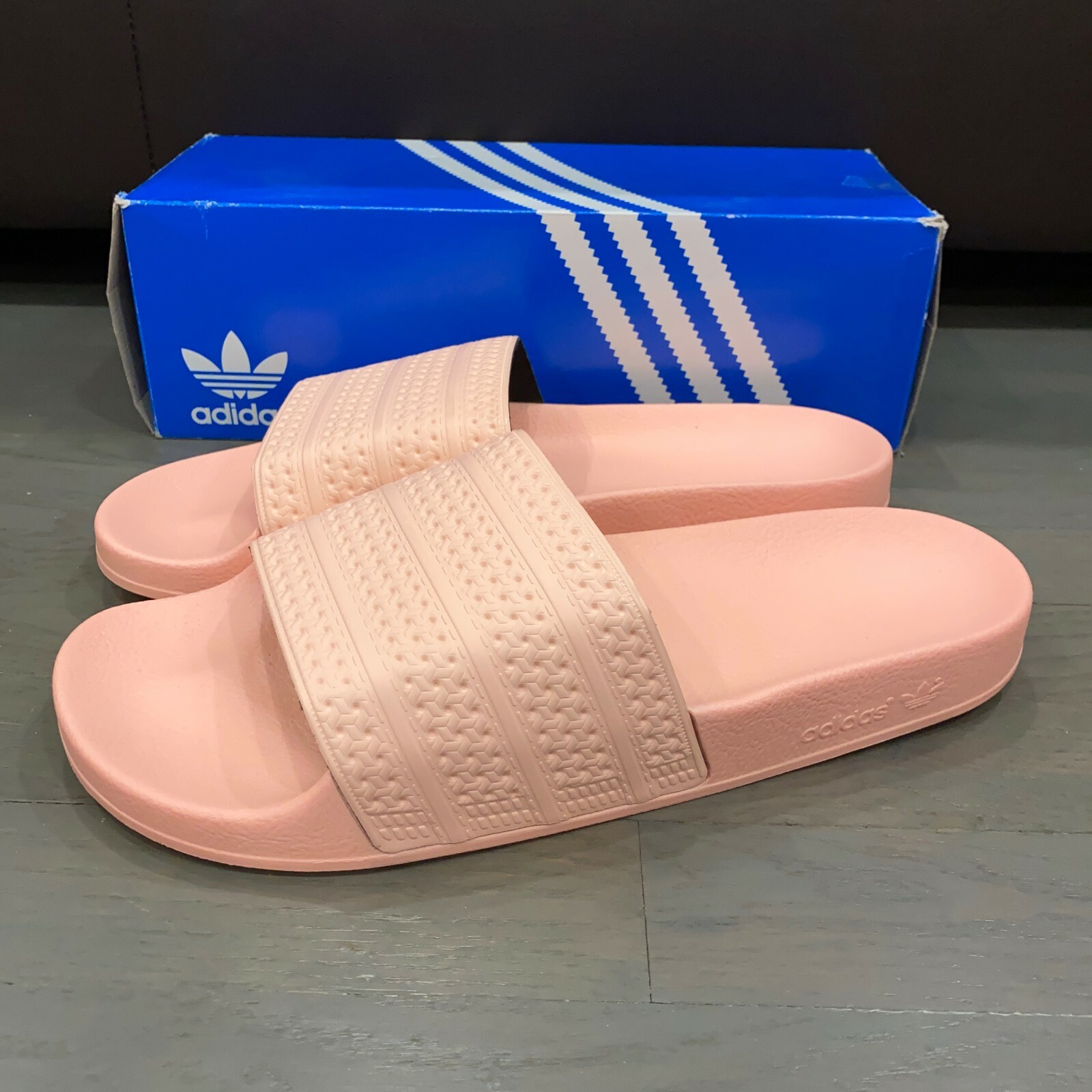 pink adidas slides mens