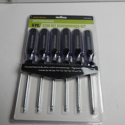 Pittsburgh 6 PC Star Bit Screw Driver Set Item #94757 NEW 5