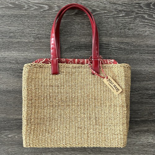 （US発）LAUREN RALPH LAUREN Woven ストロー トート ストロー エクストララージ Tanner トート バッグ（トートバッグ