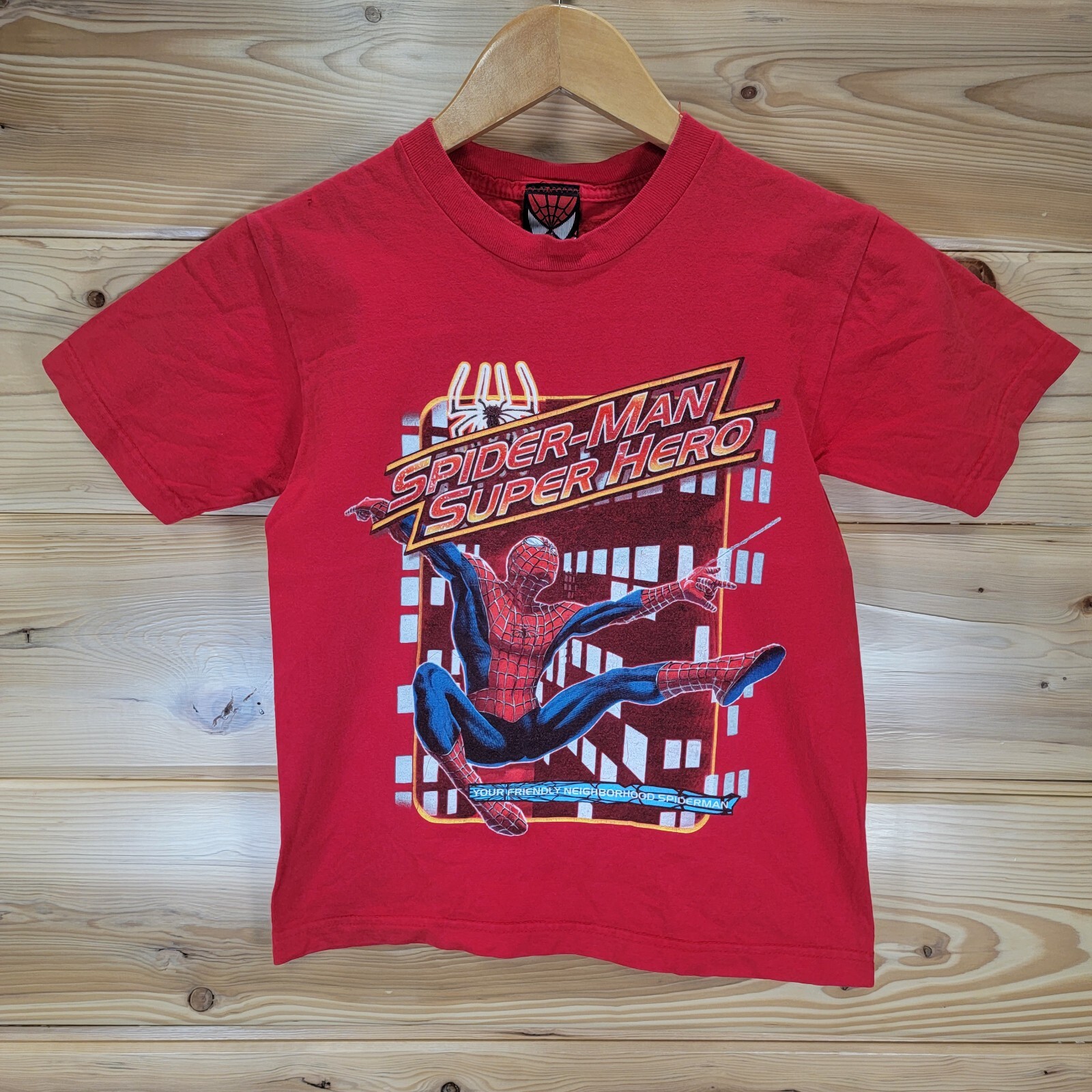 Vintage Y2k Spiderman T Shirt Youth Size 7 Neighborhood Web