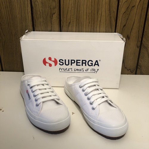 Superga 2402 Mule White, 6.5 Men's/8 Women's