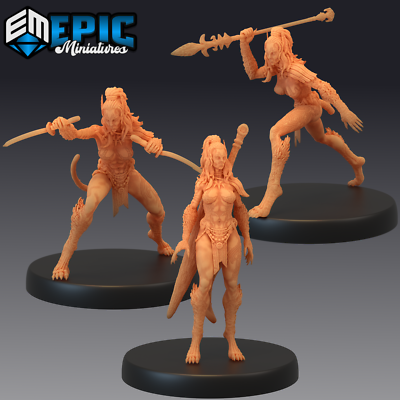 WEREJAGUAR LADY, Dungeons and Dragons Miniatures, D&D, Epic Miniatures, Fantasy