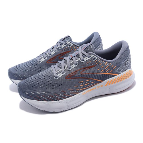 Brooks Glycerin GTS 20 Grey Chili Oil Orange Men Running Sports 1103831D-034