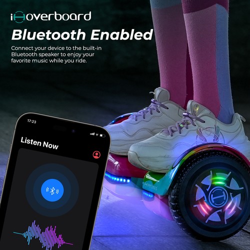 iHoverboard Kids Hoverboard W/ Music Speaker Electric Self-Balancing Scooter LED