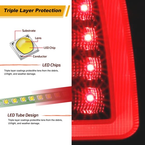 Black LED Tail Lights Fits 2003-2006 Chevy Silverado GMC Sierra 1500 2500HD 3500