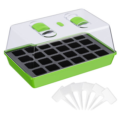 WELLGRO Anzuchtschale mit belüftbarer Haube und Pflanzschildern Mini Gewächshaus