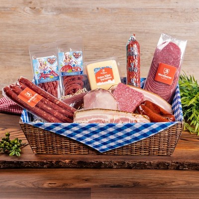 Wurstbaron® Geschenkbox Bayern Maxi, Geschenkkorb Salami & Schinken, Präsentkorb