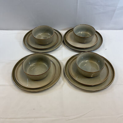 AmorArc Reactive Glaze Stoneware Dinnerware Plates And Bowls Sets For 4 12 Pcs