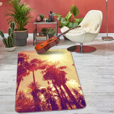 3D Sunlight Coconut Tree ZHUA373 Game Non Slip Rug Mat Photo Carpet Amy