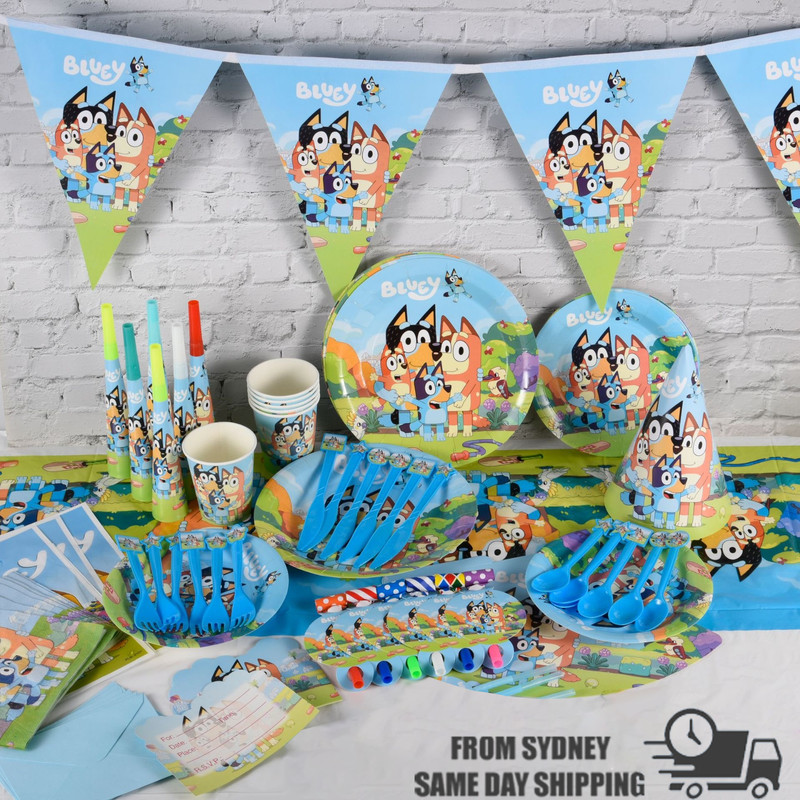 Bluey Bingo BIRTHDAY PARTY SUPPLIES TABLE CLOTH BALLOONS LOLLY LOOT