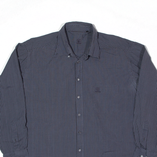 ADIDAS Shirt Blue Check Long Sleeve Mens XL - Picture 2 of 6