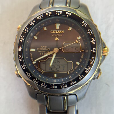 citizen titanium wr100 e111 k006368 solar eco drive wrist watch 355061952686