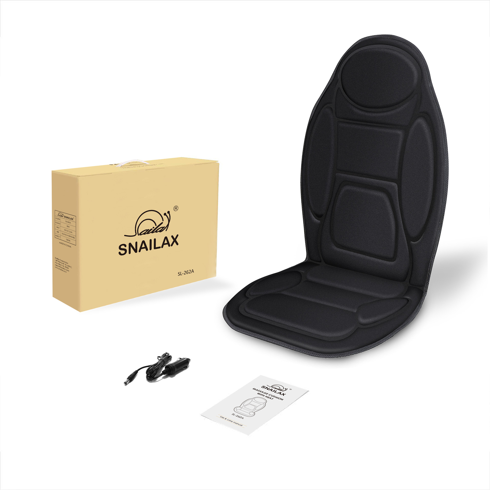 Snailax Back Massager with heat, Massage Seat Cushion, 6 Vibration Massage Nodes