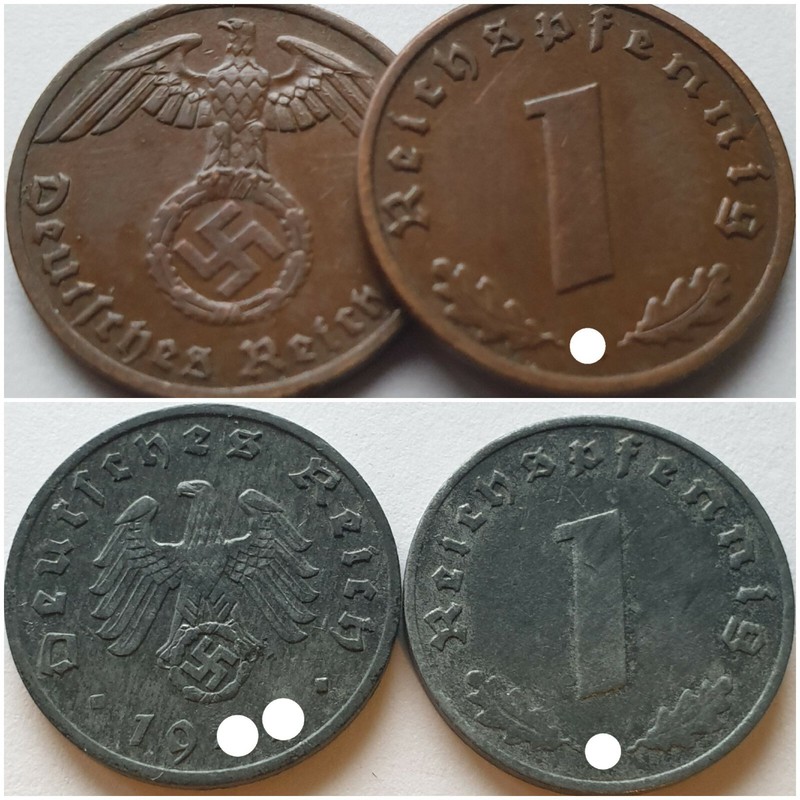 Allemagne Nazie 1 Reich Pfennig 3eme Reich 1937-1945 Km#89 Km#97 Km#A103