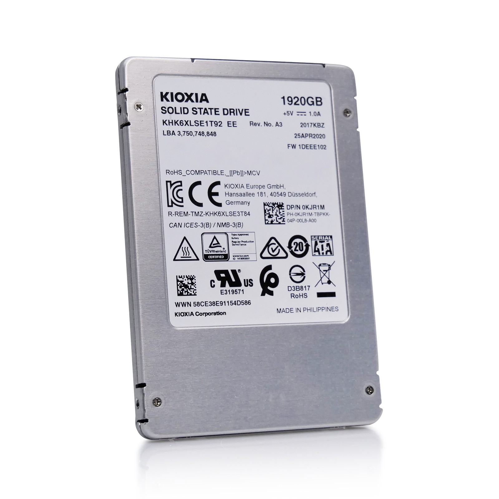 Dell/Kioxia HK6-DC 1.92TB KHK6XLSE1T92 SATA 6Gb/s 3D TLC 0.6 DWPD