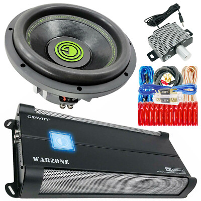 Gravity WZ6000.1D 6000W Class D Bass Amp + 1x Subwoofers 15'' 3500W + 0 Ga Kit