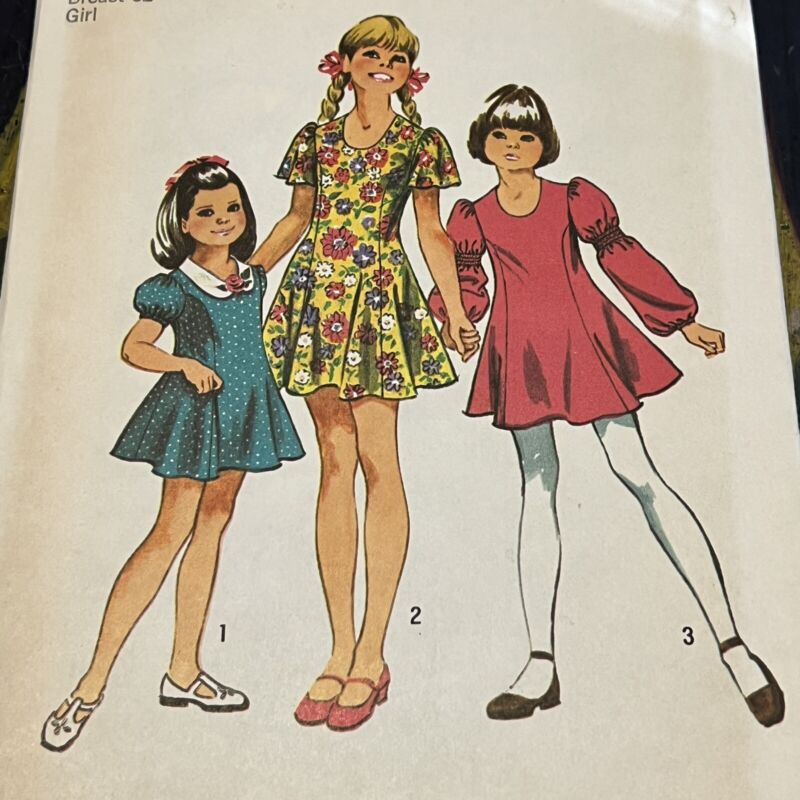 Vintage 1970s Simplicity 9796 Girls Princess Dress Sewing Pattern 14 UNCUT