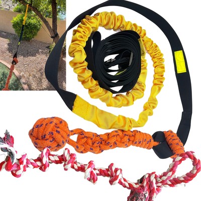 Dog Bungee Toy 20.35 ft Reinforced Interactive Toy with Two Replacement Rope ...