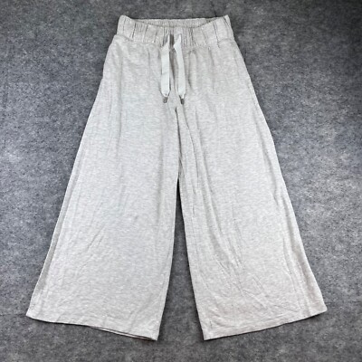 Lululemon Seek Stillness Mid Rise Crop Sweatpants Size 4 Wide Leg Light Gray