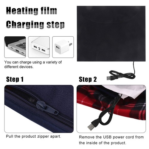 Portable 5V USB Electric Heated Car Office Use Winter Warm Blanket Cover Heater