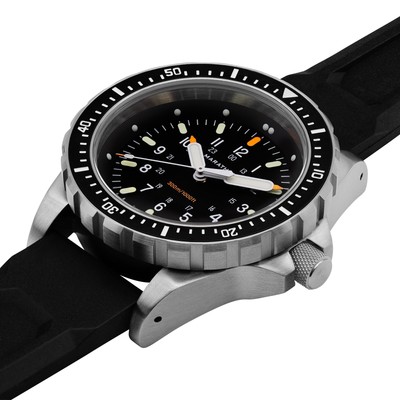 Pre-owned Marathon 46mm Jumbo Diver's Quartz (jsar) 316l Stainless Steel Wristwatch Made I