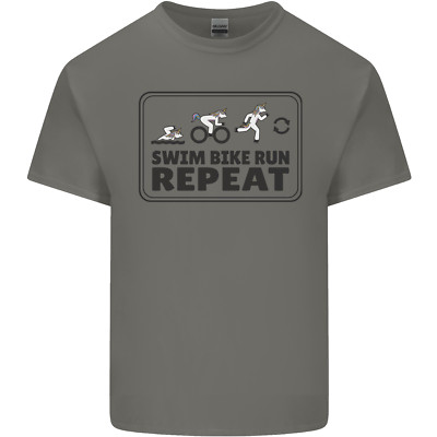 Unicorn Triathlon Running Swimming Cycling Mens Cotton T-Shirt Tee Top