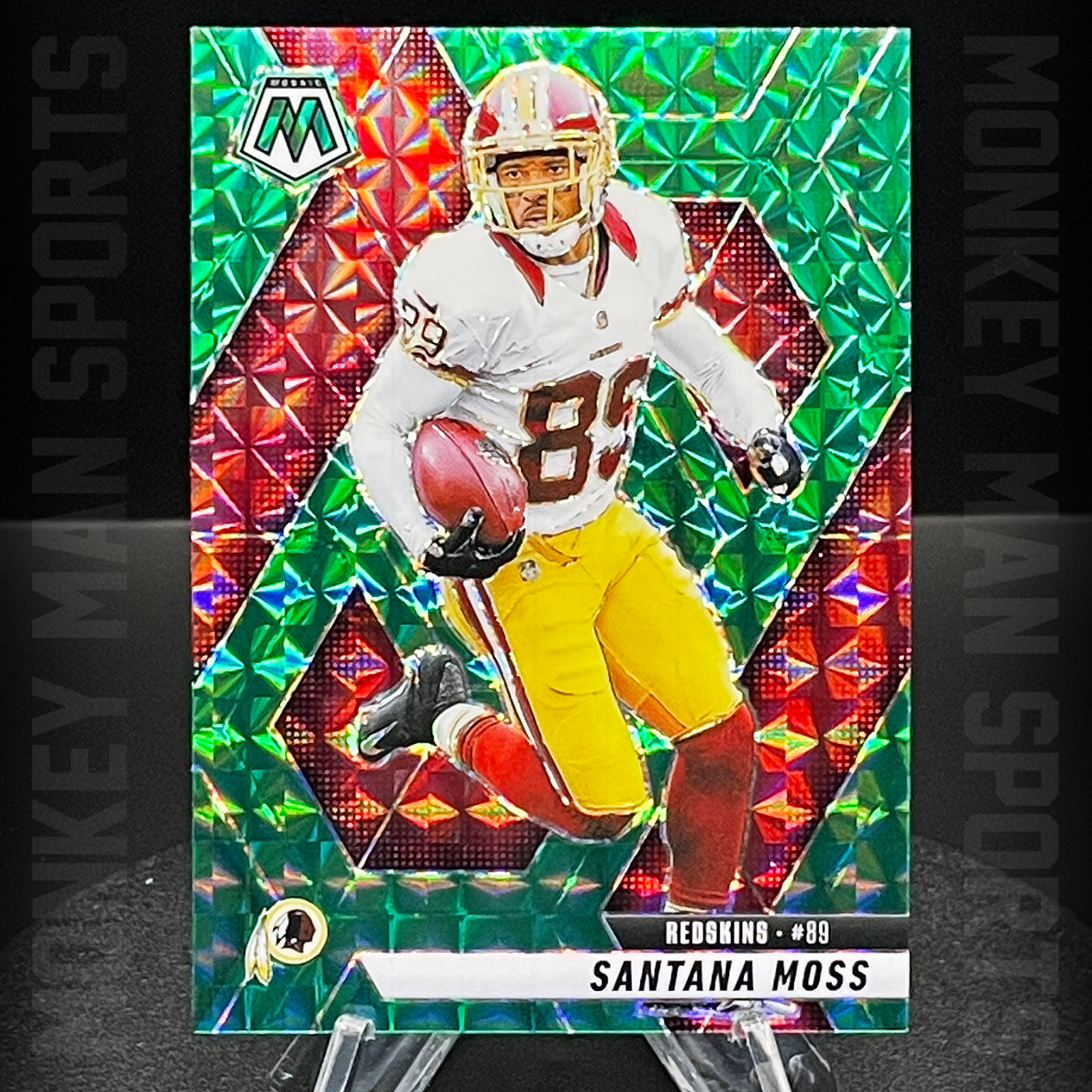 2025 Mosaic Football - Santana Moss - #210 GREEN MOSAIC PRIZM MINT