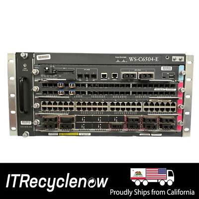 Cisco WS-C6504-E Catalyst 6500 Enhanced 4-slot chassis 5RU 10G + SR optics