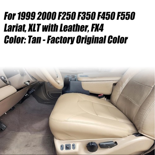 For 1999 2000 Ford F250 350 Lariat Driver & Passenger Leather Seat Cover Tan