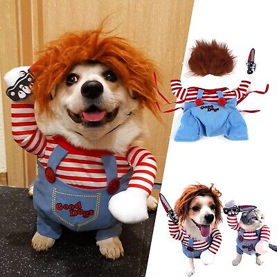Chucky Dog Cosplay Funny Costume Halloween Dog Clothes for Small Medium Dogs