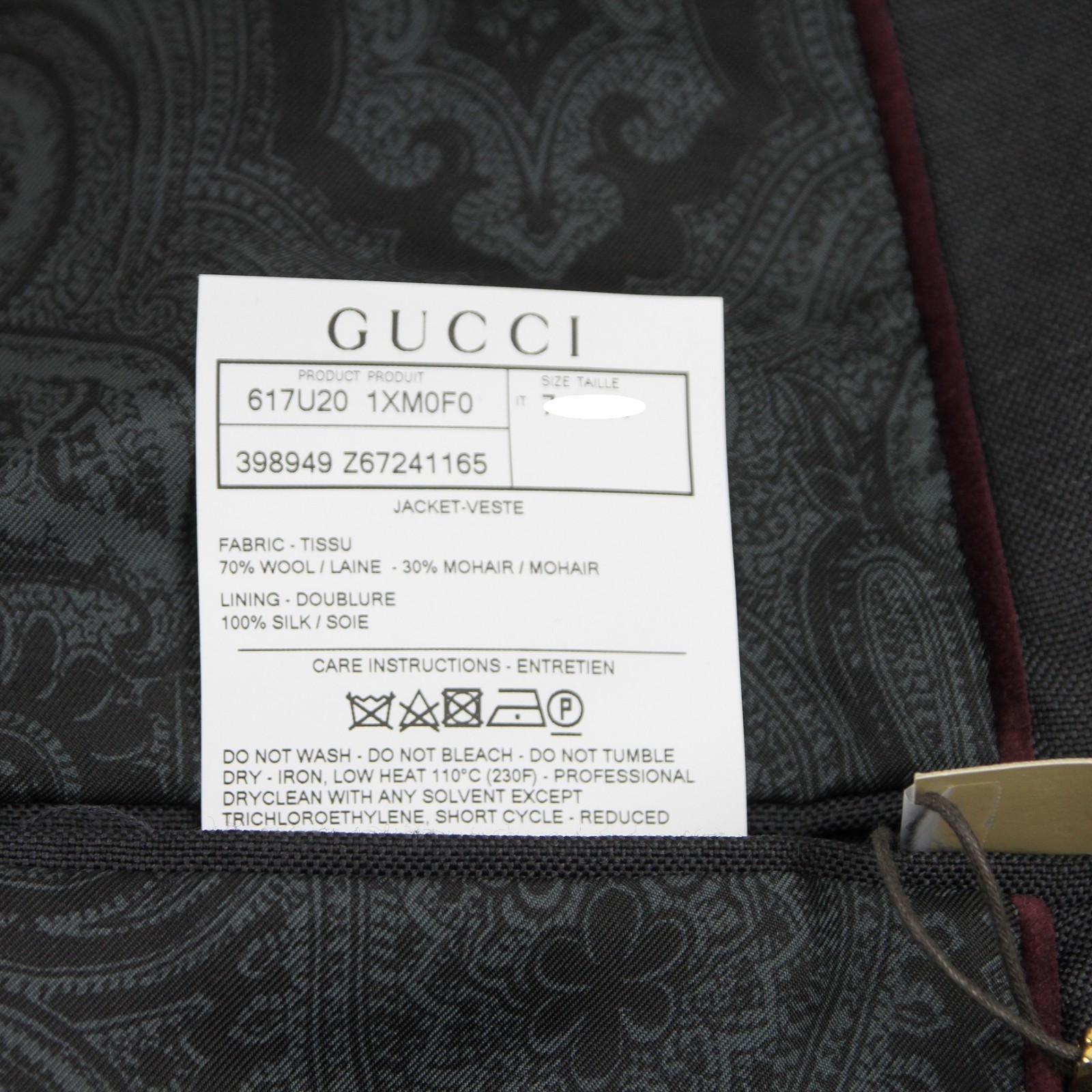Pre-owned Gucci $2550  Men's Dark Grey Panama Wool/mohair Formal Jacket 398949 1165 In Gray