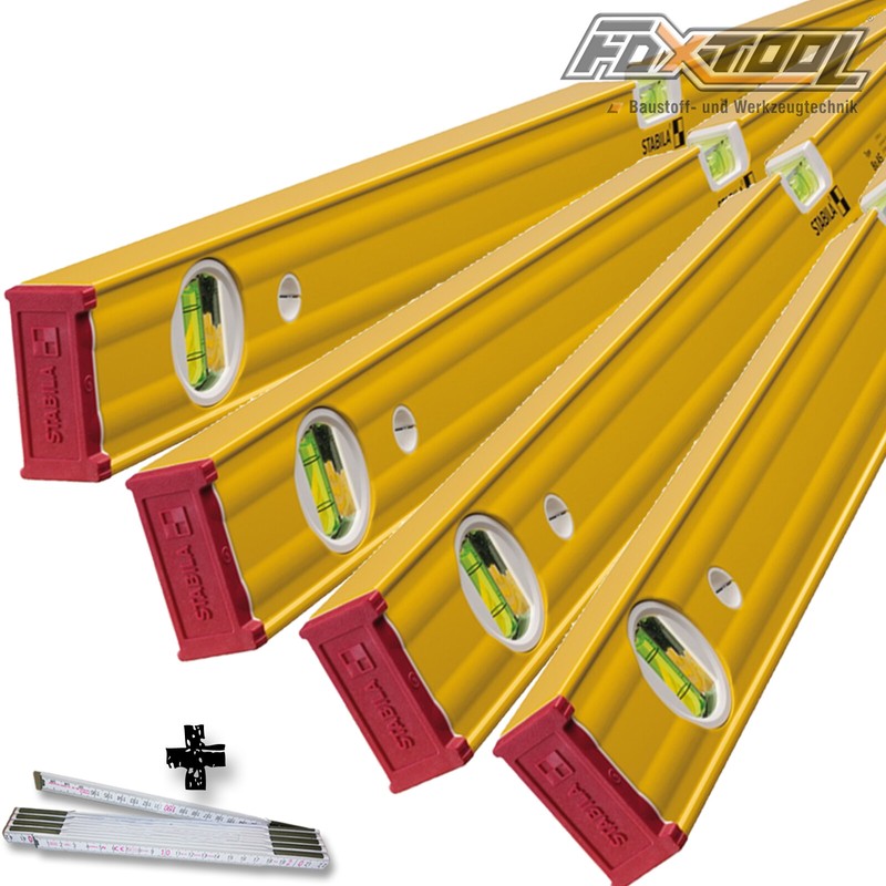 Stabila Aluminium Wasserwaagen Set 80AS 180+100+80+60cm 5 Teilig AS-2