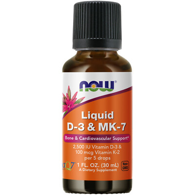 NOW FOODS Liquid D-3 и MK-7 - 1 эт. унция