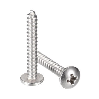 #6 x 1'' 304 Stainless Steel Phillips Head Self Tapping Screws 50pcs