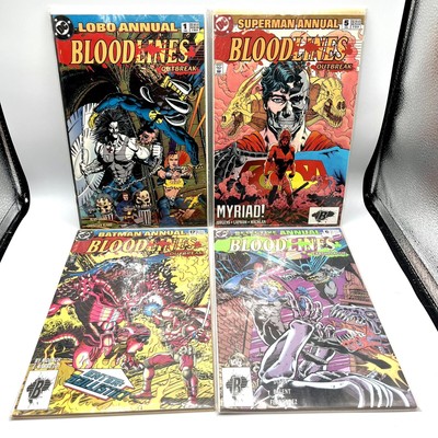 Lot of 4 1993 DC Comics Bloodlines Outbreak Lobo Superman Batman Annual 1 5 6 17