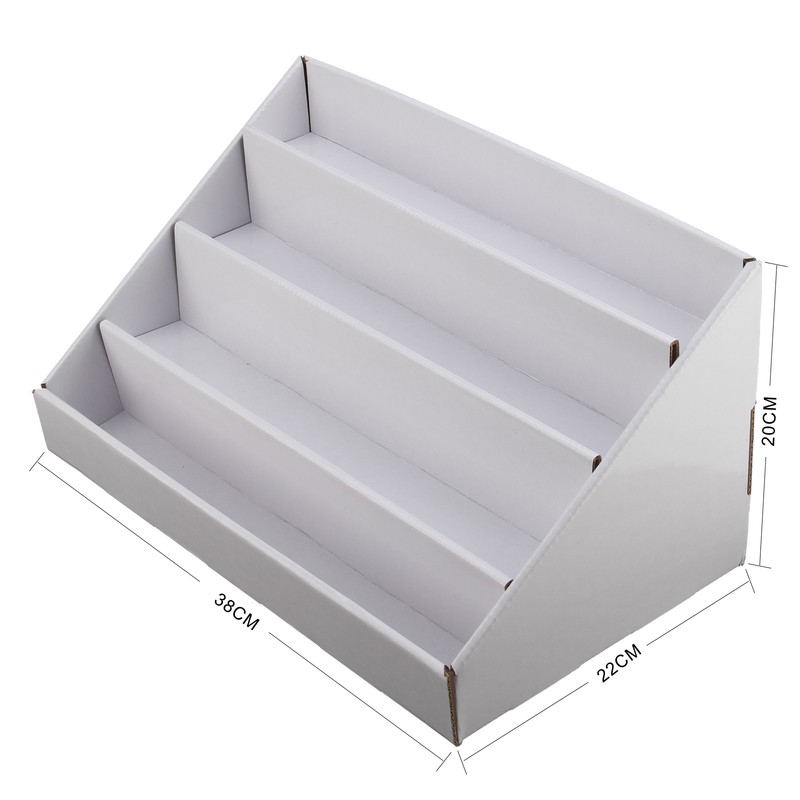 2X4 Tiers White Collapsibles Cardboard Greeting Card Display Stand