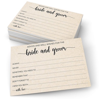 Advice And Wishes For The Bride And Groom Cards 50 Cards 4'' X 6'' For Wedding W