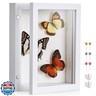 SPESFUTA 5x7 Deep Shadow Box Picture Frame Display Case with Linen Back and Stand,Real Glass Small Mini White Shadow Memory Box Frame 5x5 for Insect Display Pet Photo Memorial Flower Art Craft Gift